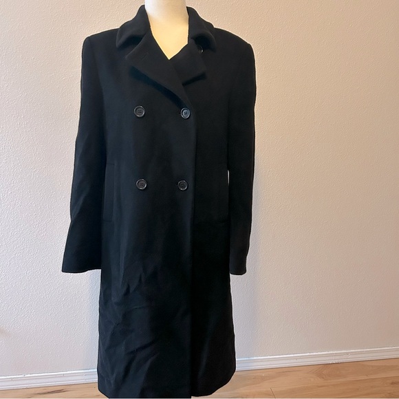 Camalgori Angora Wool black winter coat made in Italy size M classic winter - Picture 1 of 12